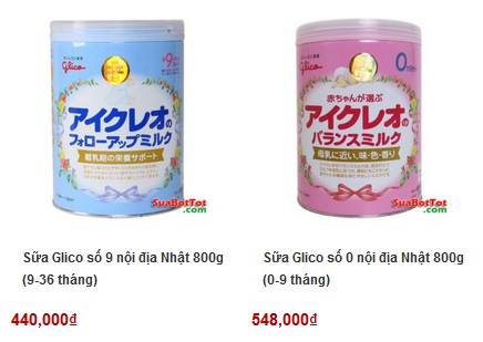 Giá sữa Glico tại Hà Nội